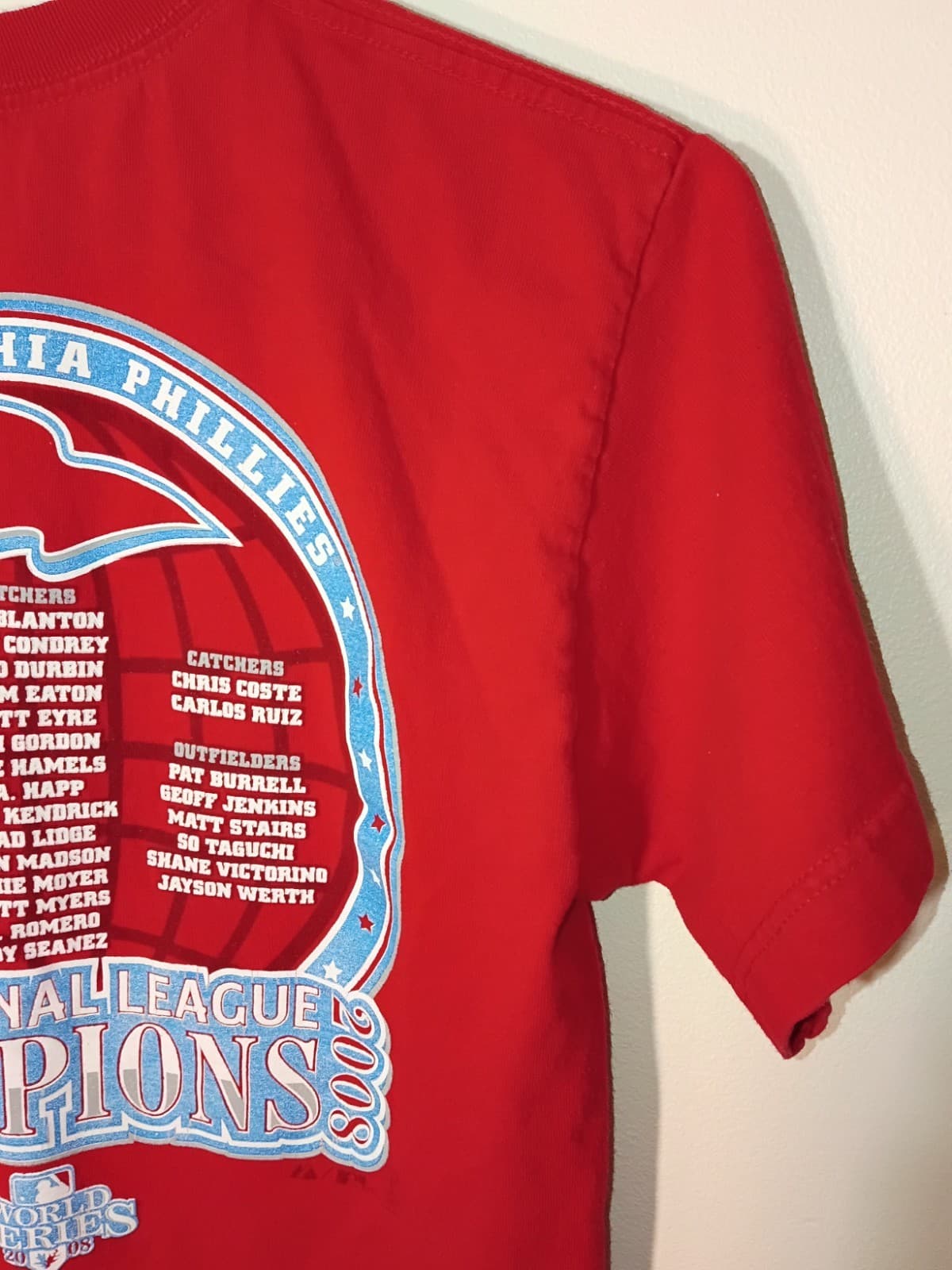 Majestic Philadelphia Phillies 2008 NL Champions MLB Red T-Shirt - Thumbnail 7
