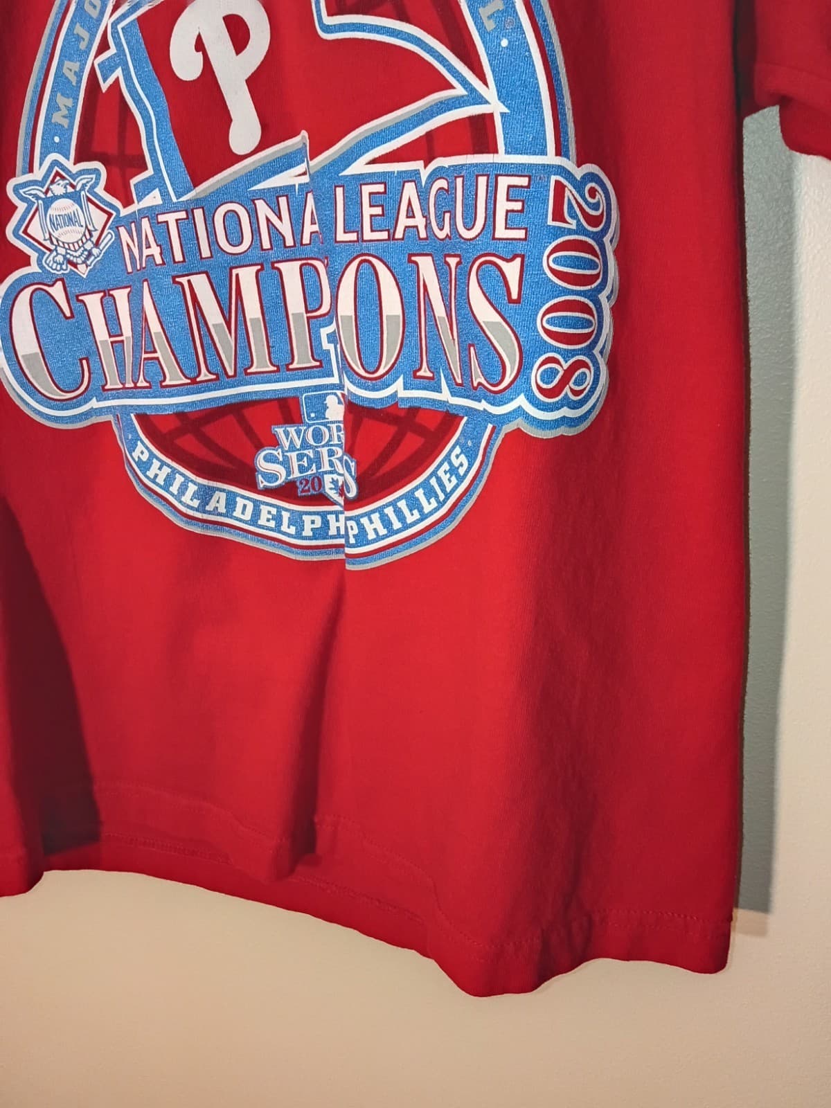 Majestic Philadelphia Phillies 2008 NL Champions MLB Red T-Shirt - Thumbnail 3