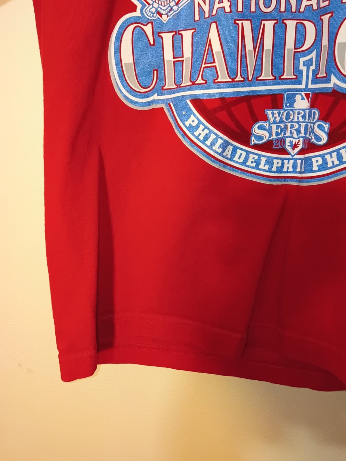 Majestic Philadelphia Phillies 2008 NL Champions MLB Red T-Shirt - Thumbnail 4