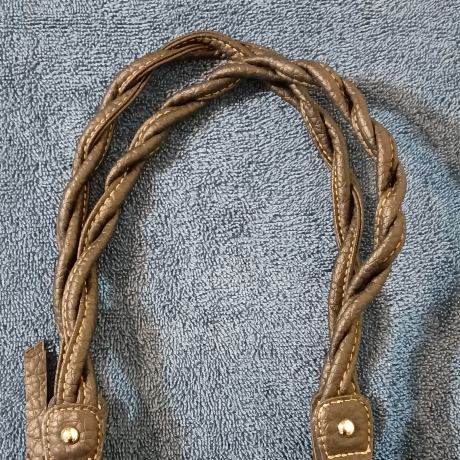 Rosetti Brown Pebbled Satchel Top Handle Zip Closure Braided Straps Pockets - Thumbnail 3