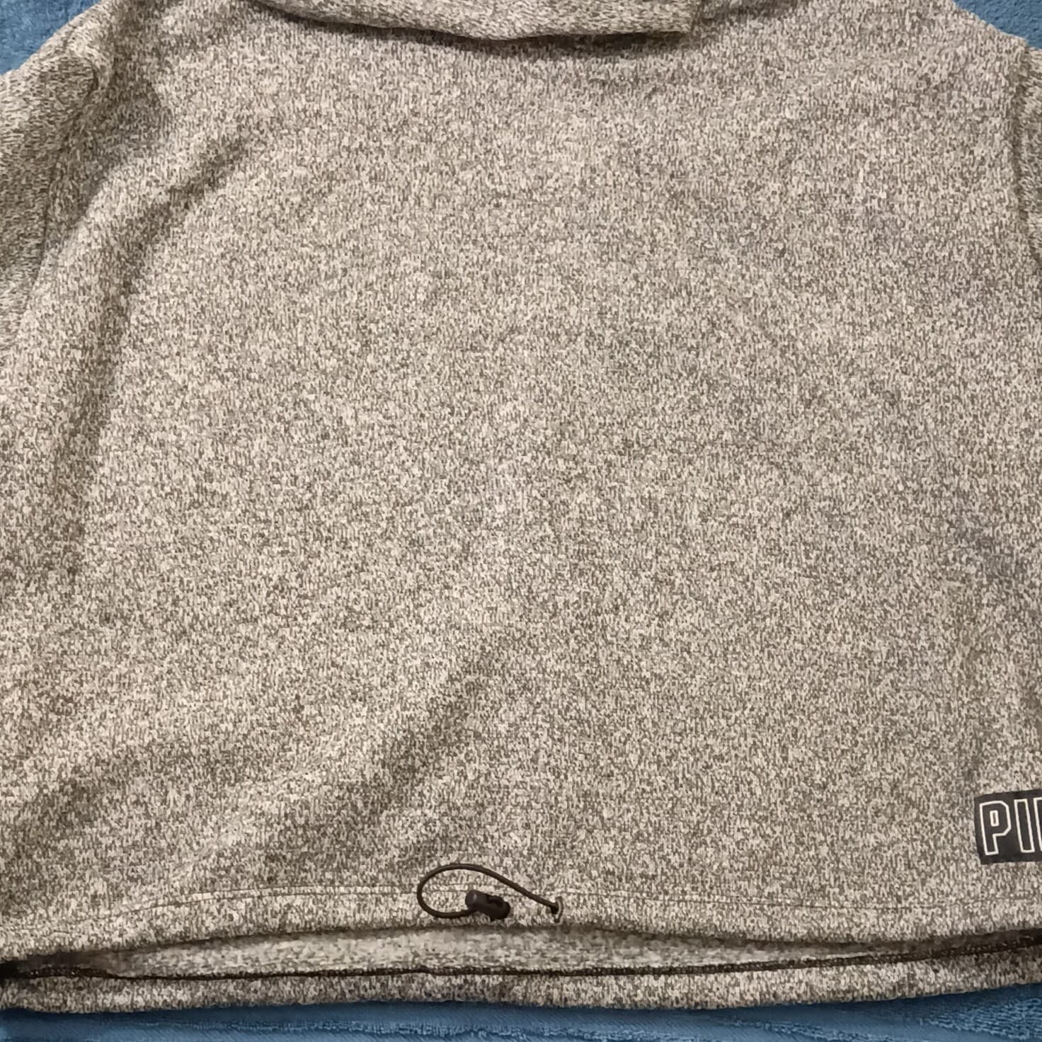 PINK Victoria's Secret Heather Gray Logo Pullover Hoodie Drawstring Women's M - Thumbnail 8