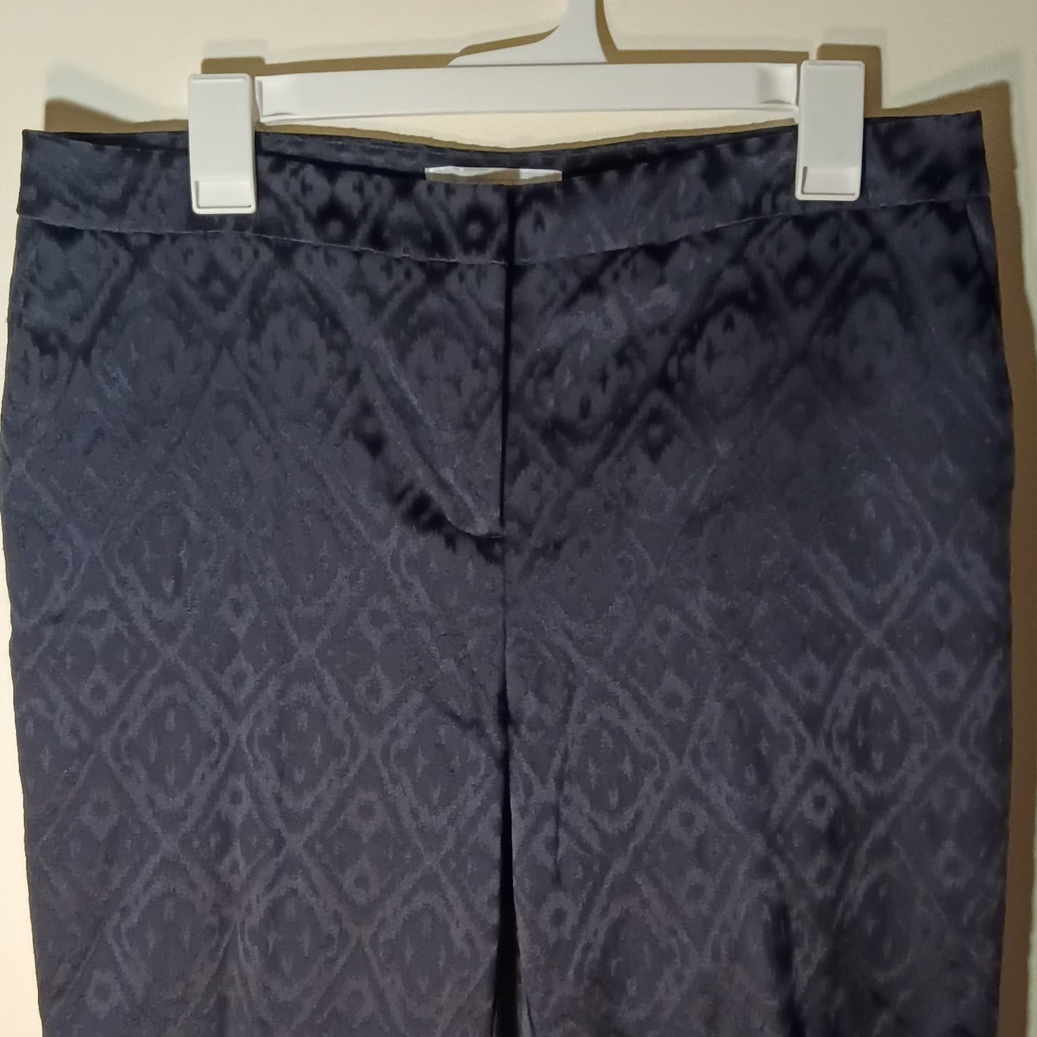 Chico's Black Jacquard Geometric Slim Skinny Ankle Pants Zip Pockets Sz 1 - Thumbnail 3