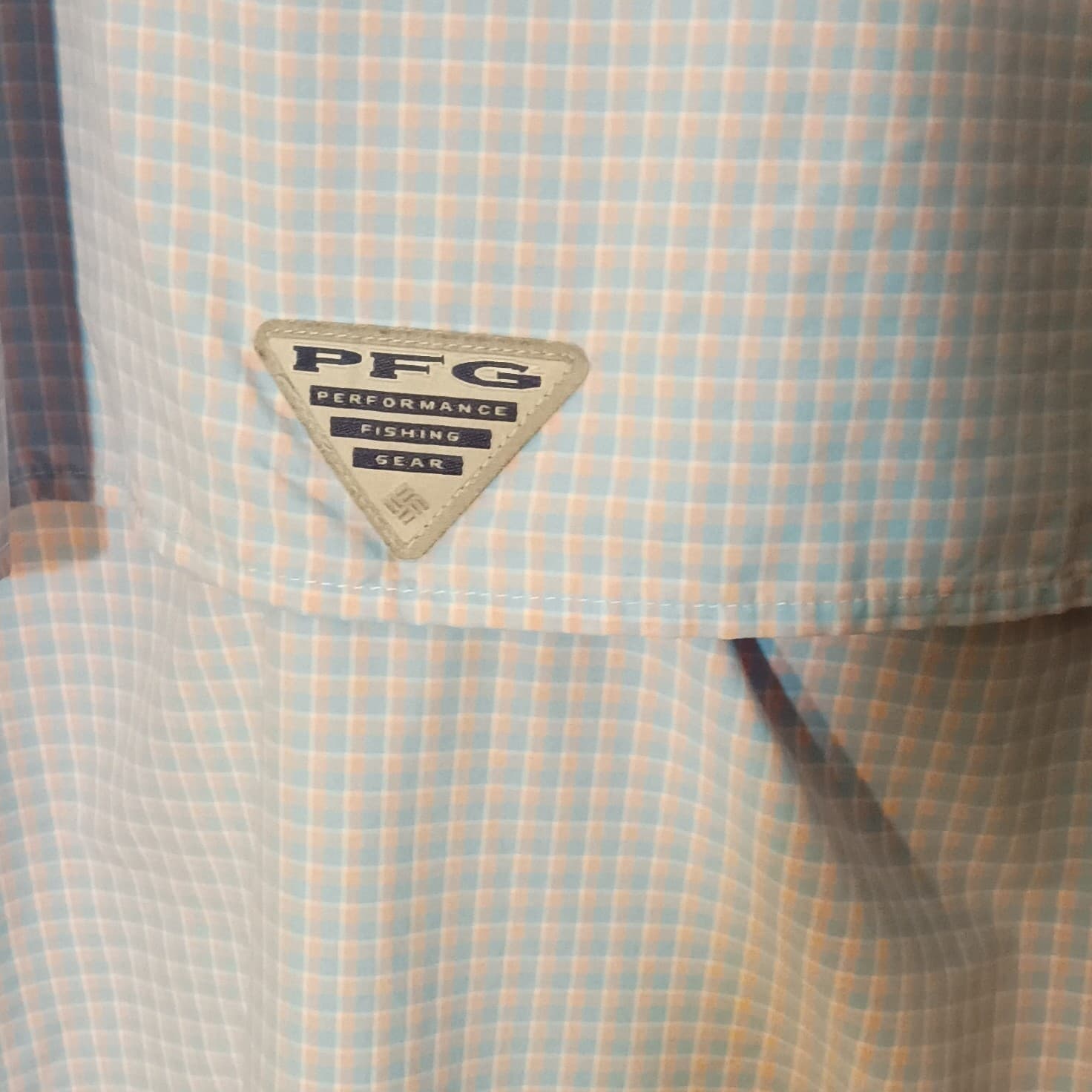 Columbia PFG Super Bahama Mens Short Sleeve Button-Down Check Shirt Blue Pink - Thumbnail 12