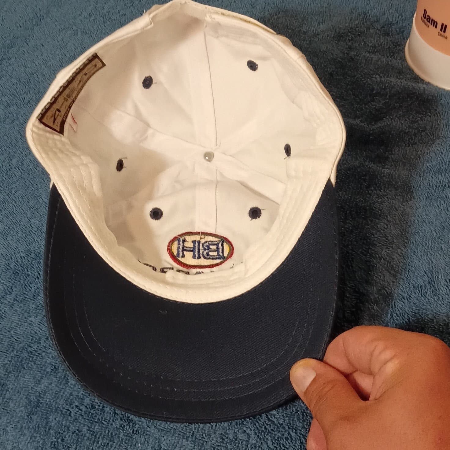 Ahead Bay Harbor Yacht Club Adjustable Baseball Cap Hat White Blue One Size - Thumbnail 5