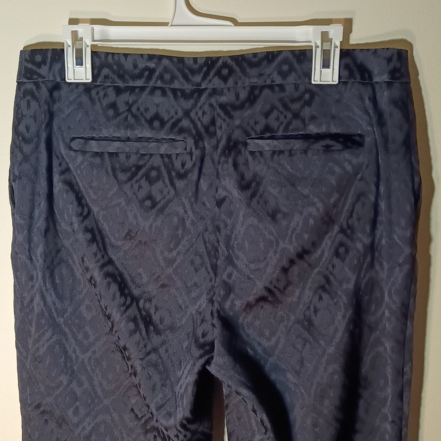 Chico's Black Jacquard Geometric Slim Skinny Ankle Pants Zip Pockets Sz 1 - Thumbnail 6
