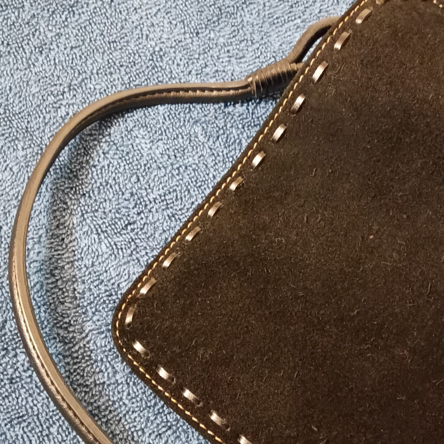 Liz Claiborne Shoulder Bag Black Blue Lining Gold Hardware Zip Pockets - Thumbnail 11