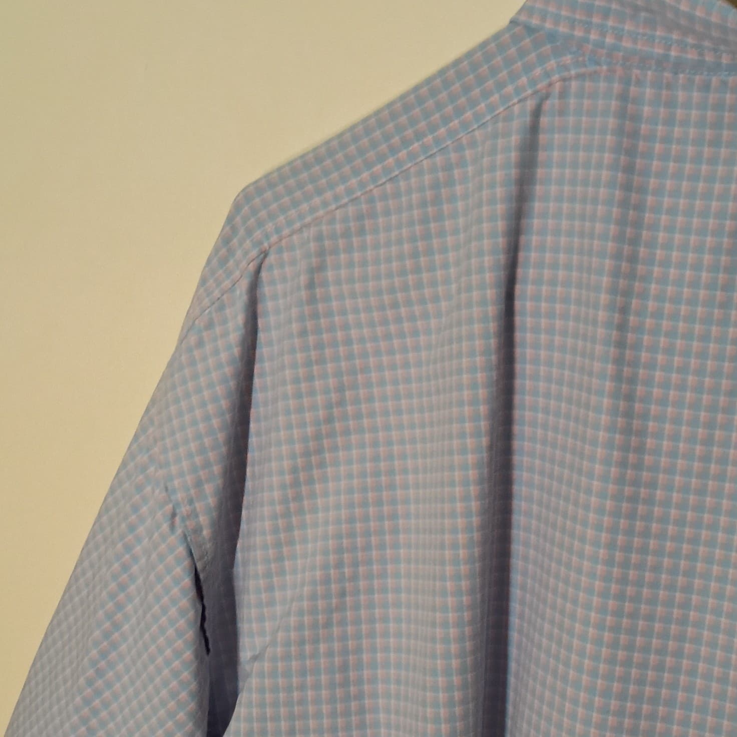 Columbia PFG Super Bahama Mens Short Sleeve Button-Down Check Shirt Blue Pink - Thumbnail 13