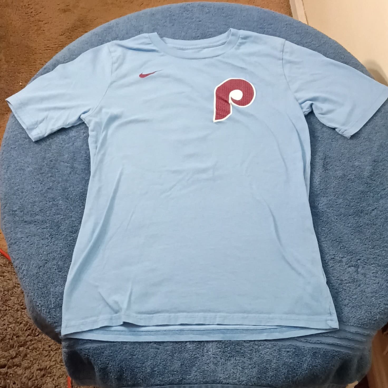 Nike Philadelphia Phillies Trea Turner #7 MLB Shirt Size L Light Blue/Red - Thumbnail 5