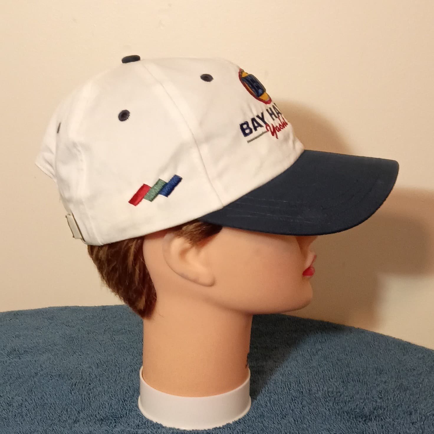 Ahead Bay Harbor Yacht Club Adjustable Baseball Cap Hat White Blue One Size - Thumbnail 2