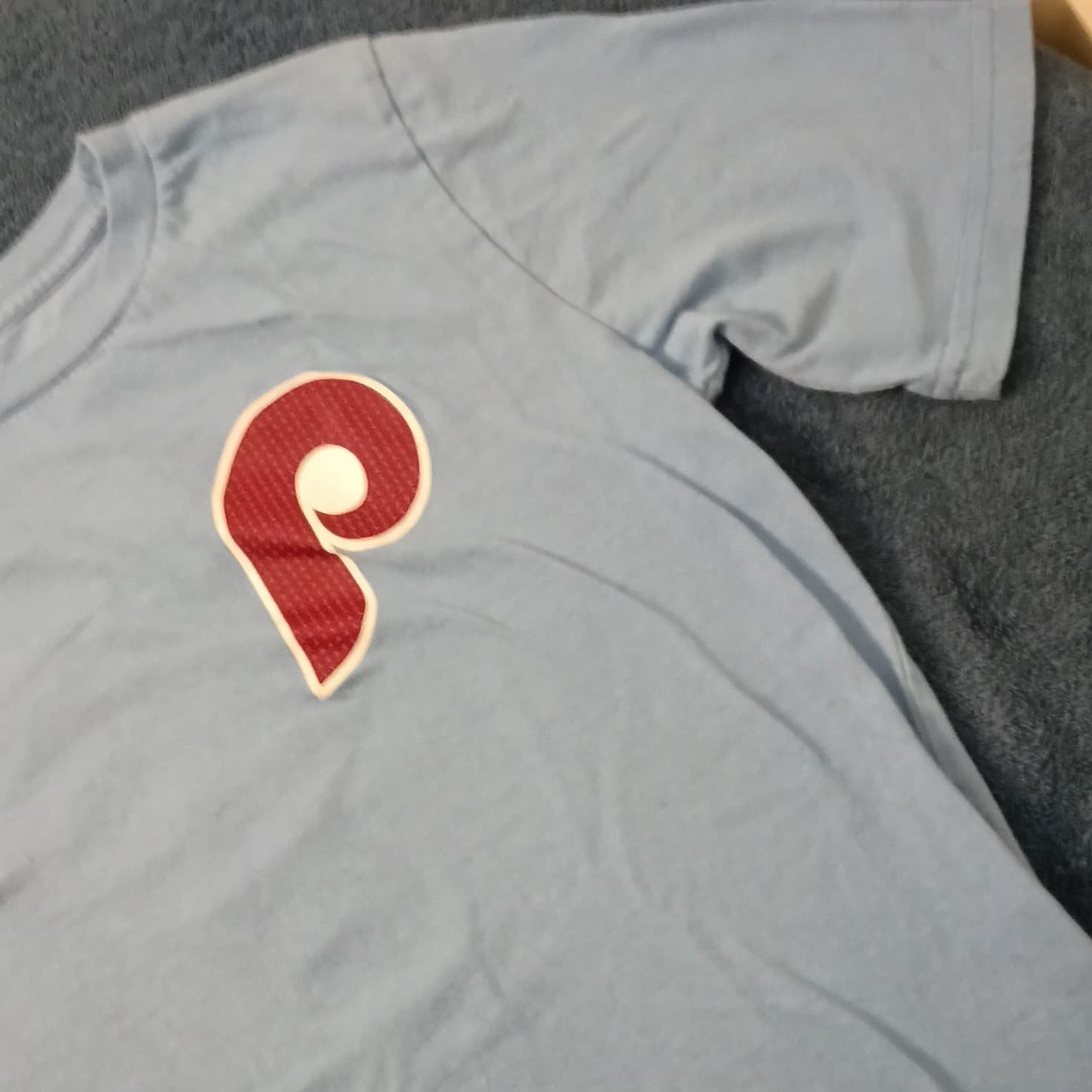 Nike Philadelphia Phillies Trea Turner #7 MLB Shirt Size L Light Blue/Red - Thumbnail 8