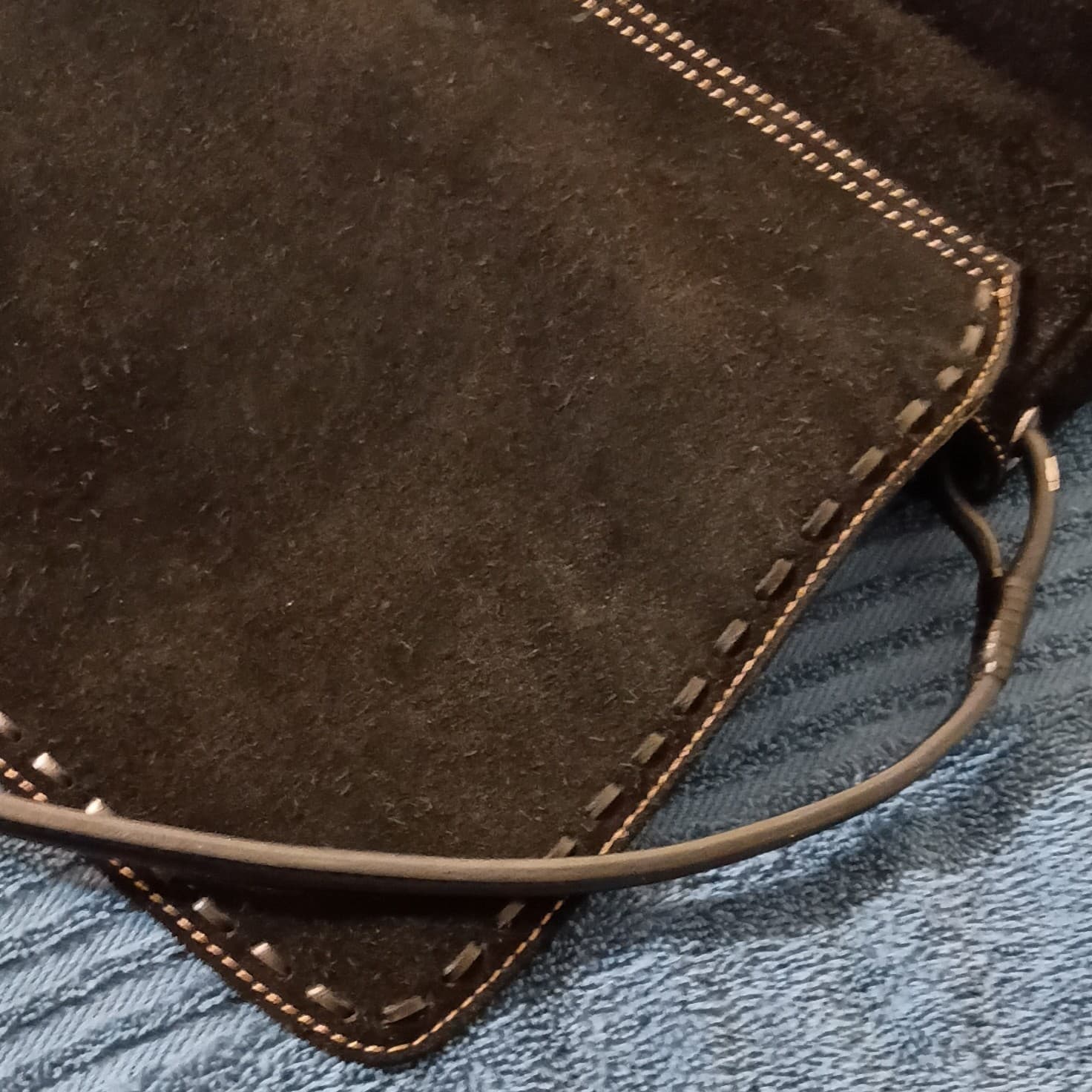Liz Claiborne Shoulder Bag Black Blue Lining Gold Hardware Zip Pockets - Thumbnail 9