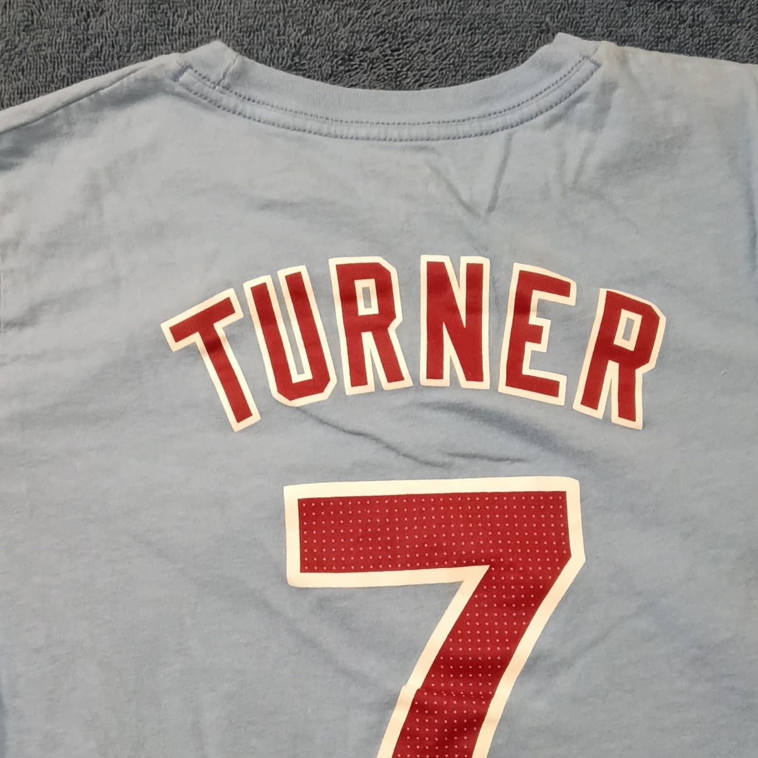 Nike Philadelphia Phillies Trea Turner #7 MLB Shirt Size L Light Blue/Red - Thumbnail 12