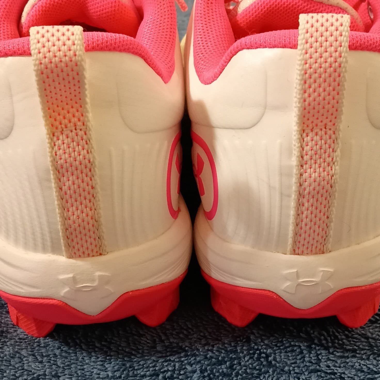 Under Armour Girls Youth Baseball/Softball Cleats White/Pink US 3.5Y - Thumbnail 9