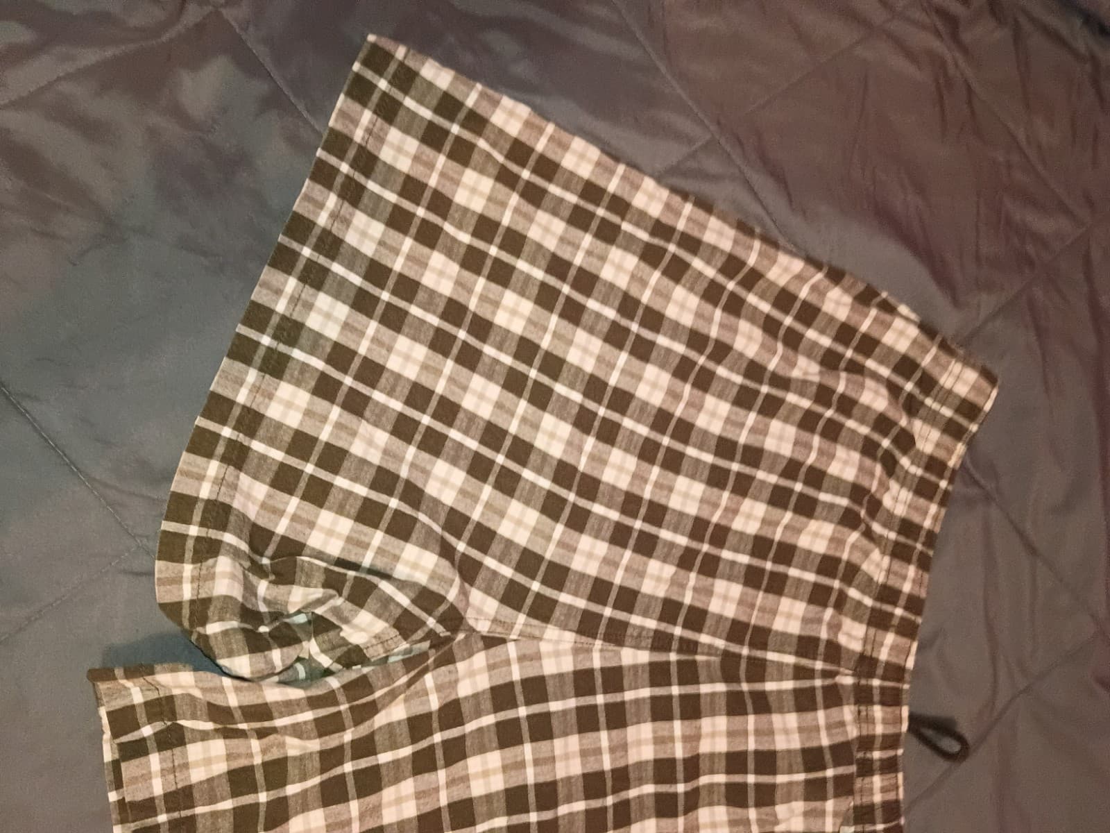 Myrtan Men's Plaid Chino Shorts Green/White Drawstring Elastic Waist Pockets M - Thumbnail 3