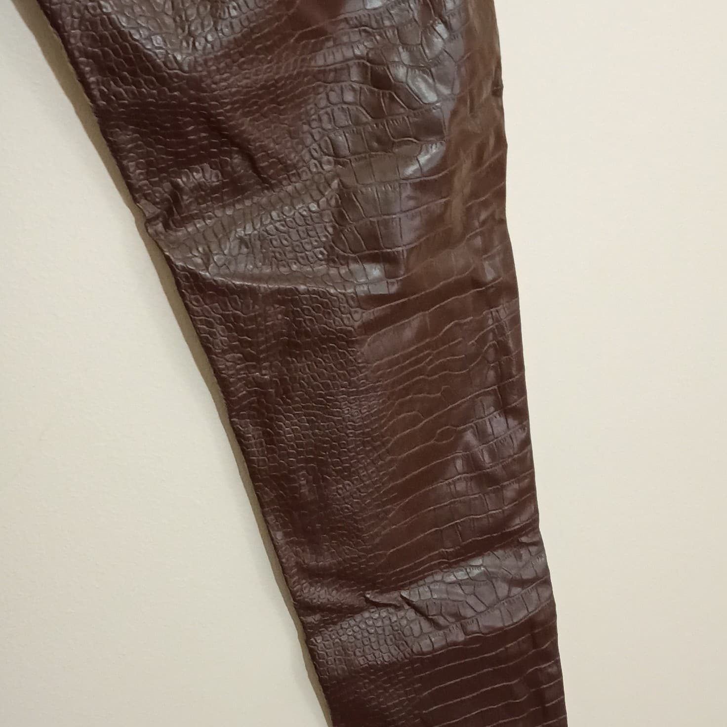 Fashion Nova Brown Croc Animal Print Flat Front Pants Zip Button Accents Sz S - Thumbnail 15