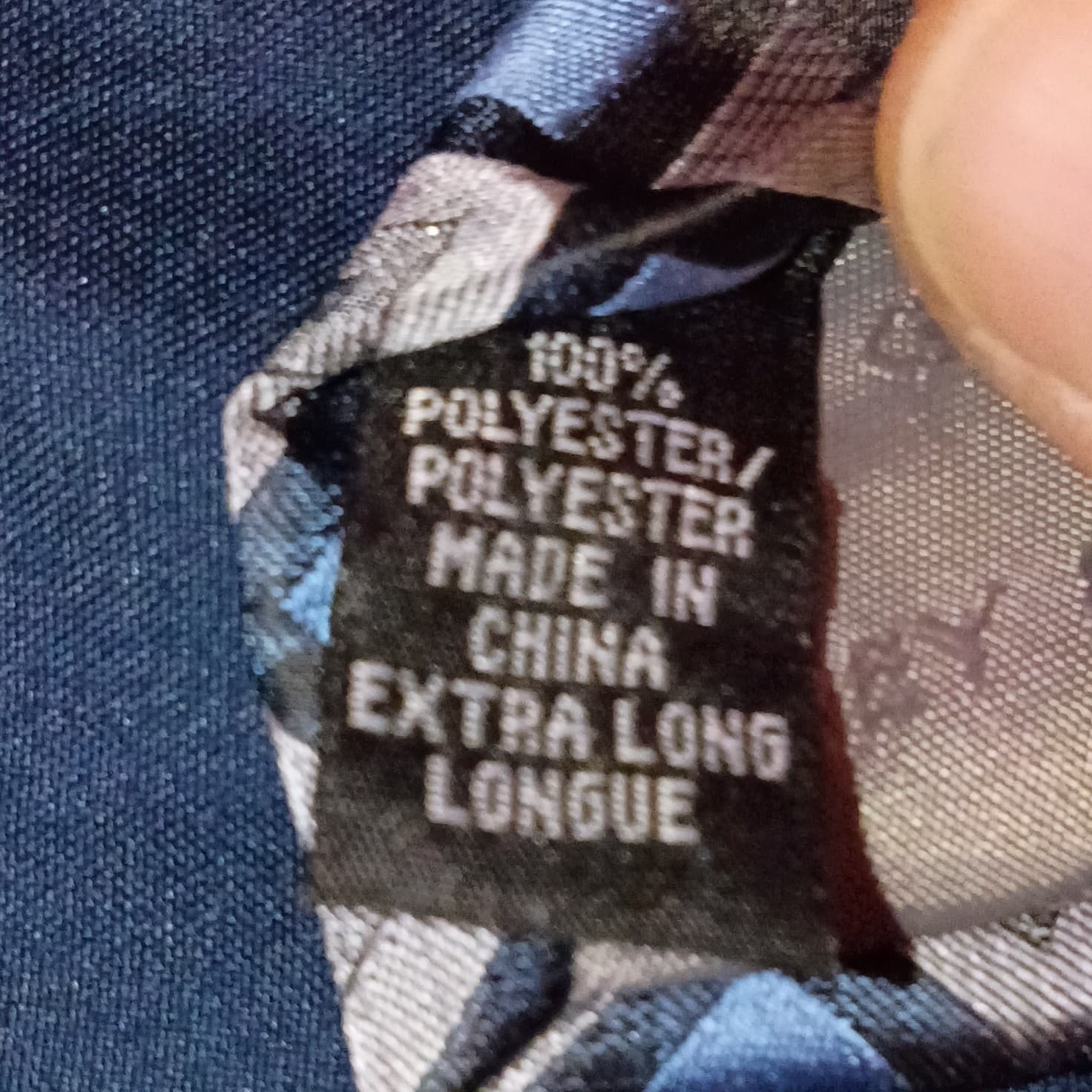 Geoffrey Beene Men’s Woven Polyester Tie Blue, Gray & Black Geometric Extra Long - Thumbnail 10