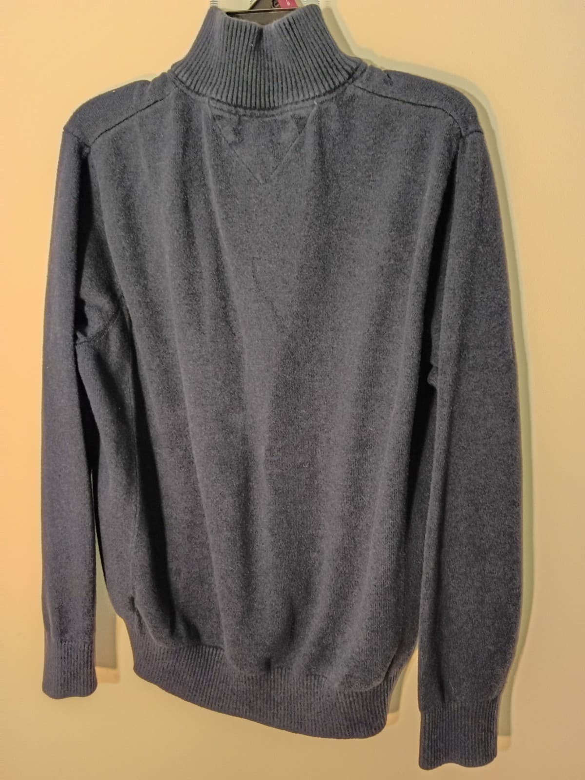 Tommy Hilfiger Men’s Blue Solid Knit 1/4 Zip Mock Neck Sweater XL - Thumbnail 7