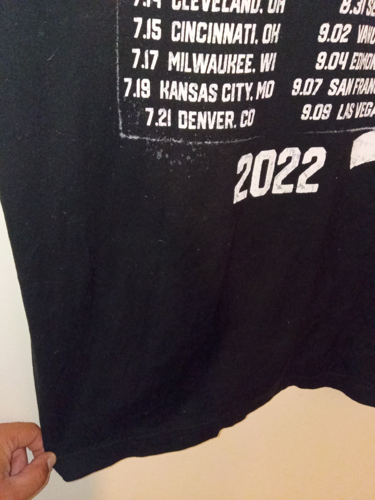 Mötley Crüe Stadium Tour 2022 Black Short Sleeve T-Shirt w/ Back Tour Dates XL - Thumbnail 10