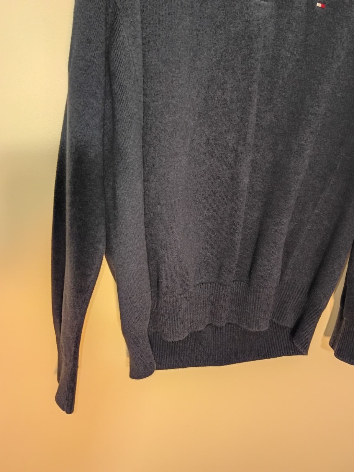 Tommy Hilfiger Men’s Blue Solid Knit 1/4 Zip Mock Neck Sweater XL - Thumbnail 4