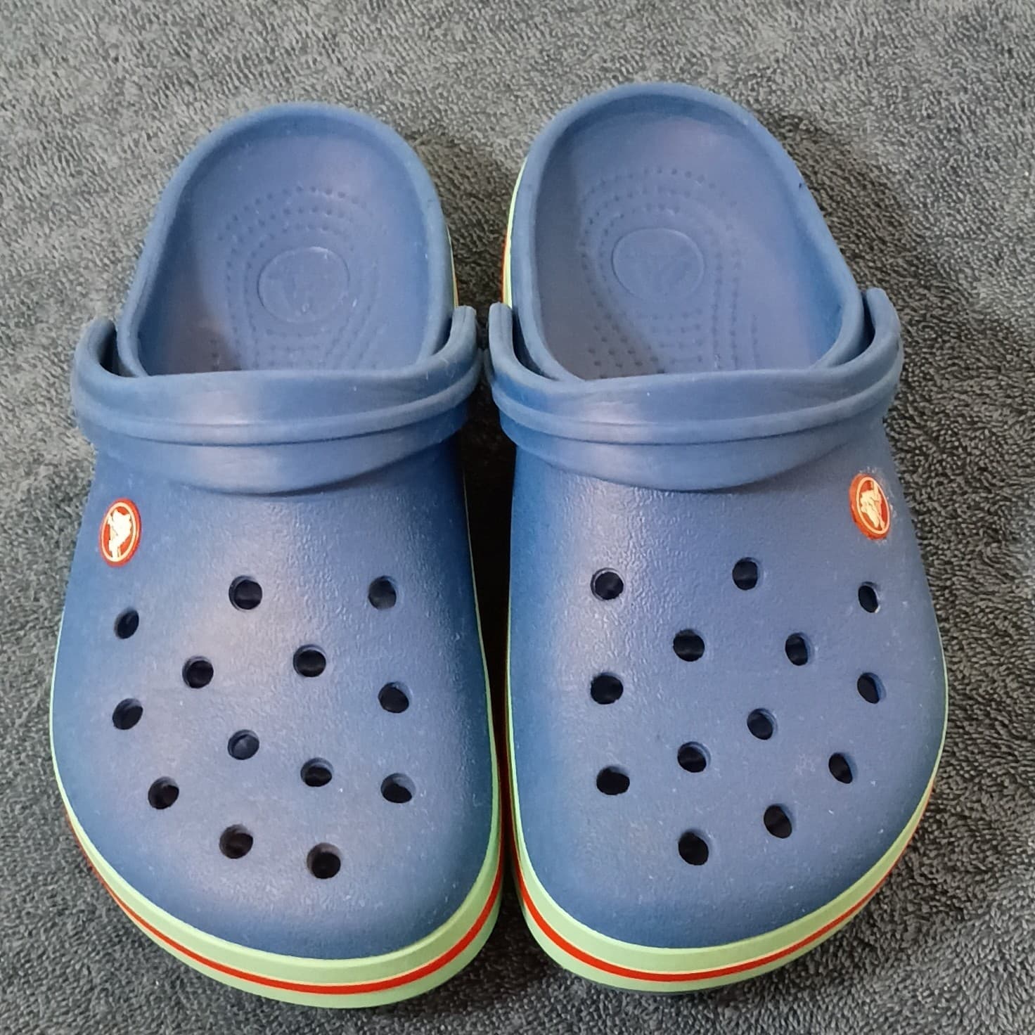 Crocs Classic Clog Sandal Slip-On w/ Adjustable Strap Blue/Green/Red Men 5 - Thumbnail 6