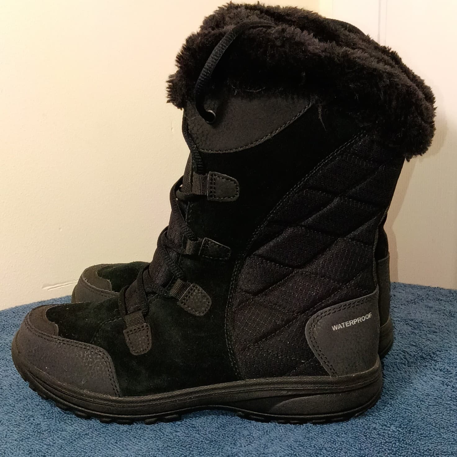 Columbia Black Waterproof Faux Fur Lined Lace-Up Snow Boots Mid-Calf US 7.5 - Thumbnail 5