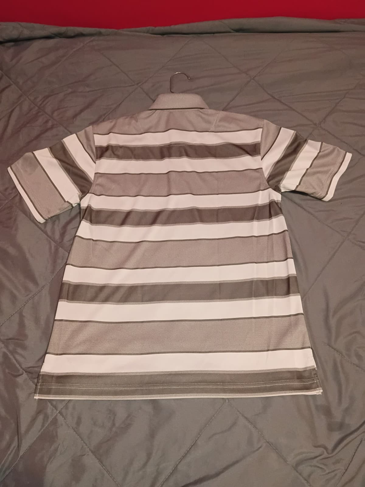pga tour Pro Series Polo Shirt Men's S Gray/White Striped Short Sleeve Logo - Thumbnail 7