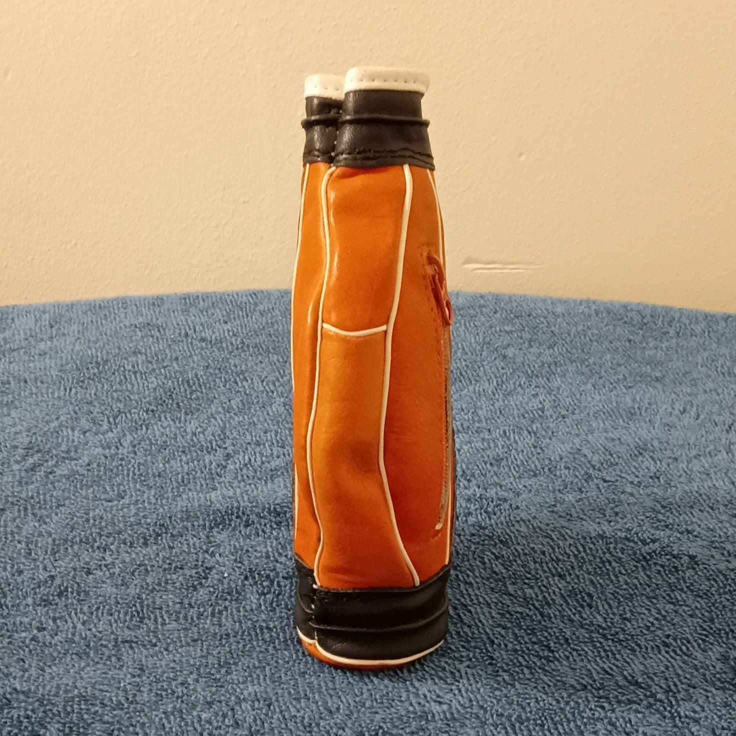 Mini Golf Bag Keychain Orange/Black/White Zippered 7in "Bahamas" - Thumbnail 2