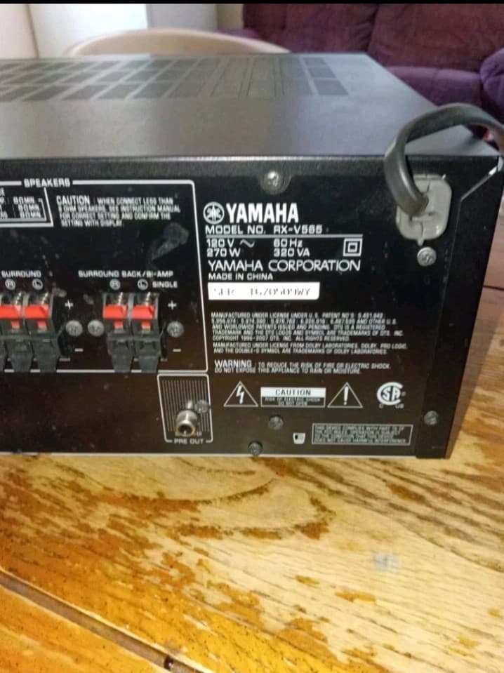 Yamaha RX-V565 7.1ch A/V Receiver DTS Dolby Digital HDMI AM/FM Tuner Black - Thumbnail 9