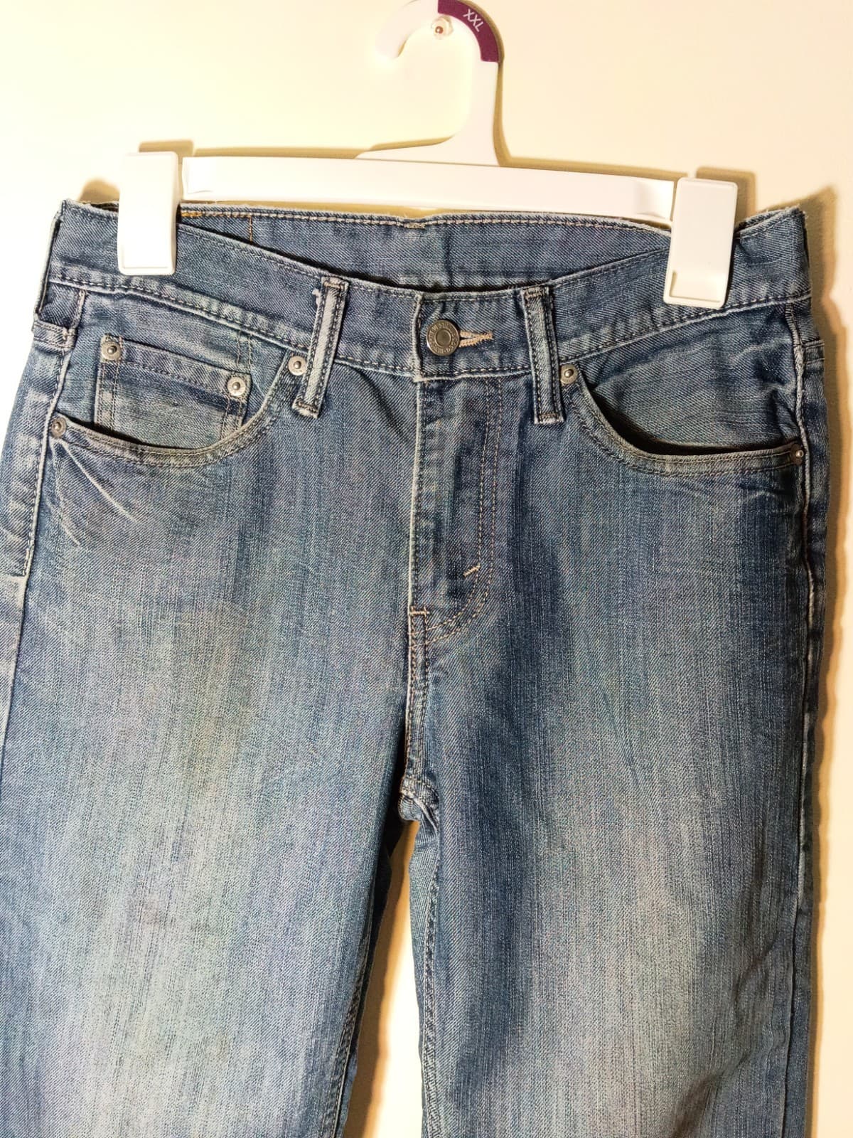 Levi's Men's Straight Fit Blue Light Wash Denim Jeans Mid Rise 5-Pocket - Thumbnail 3