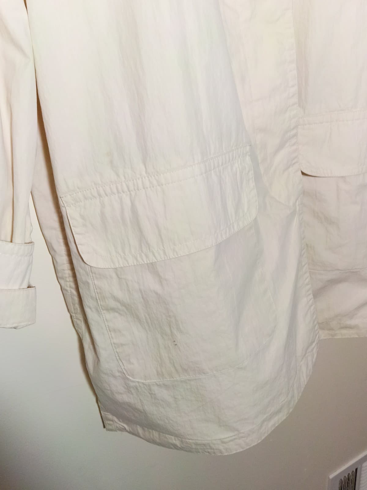 Eddie Bauer Womens L White Button Front Collared Mid-Length Long Sleeve Jacket - Thumbnail 11
