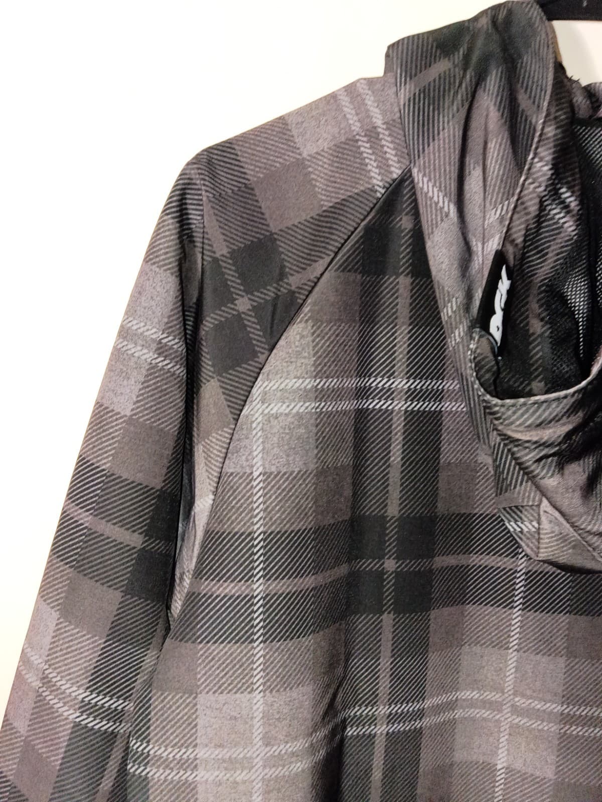 DGK 1/4 Zip Hooded Anorak Jacket Men's Size S Gray/Black Plaid Polyester - Thumbnail 13