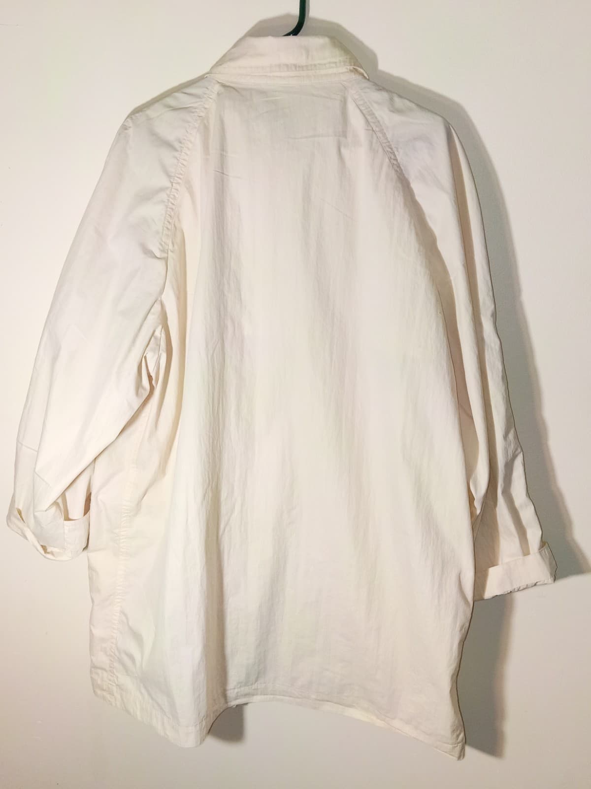 Eddie Bauer Womens L White Button Front Collared Mid-Length Long Sleeve Jacket - Thumbnail 2