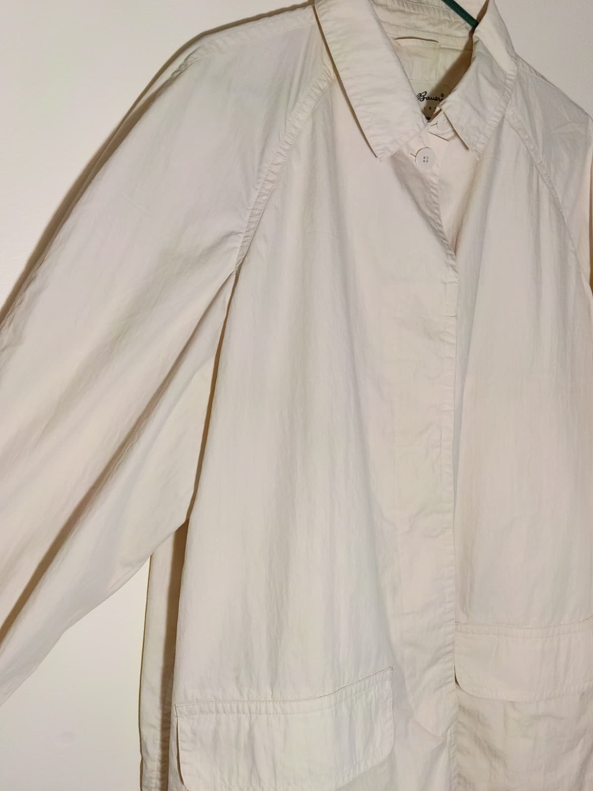 Eddie Bauer Womens L White Button Front Collared Mid-Length Long Sleeve Jacket - Thumbnail 9