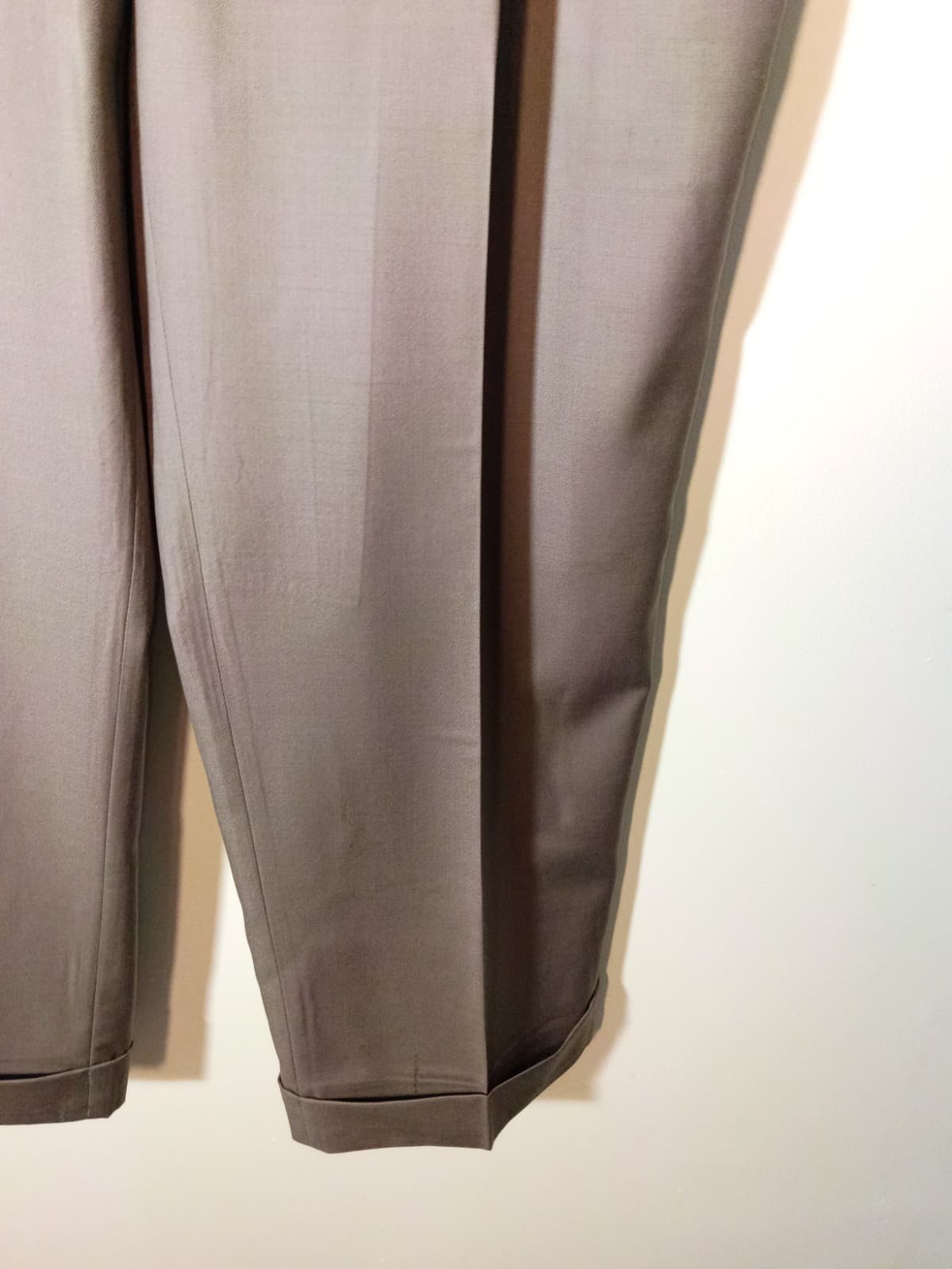 Ralph Lauren Lauren Dress Pants Mens 38 Gray Wool Cashmere Pleated Cuffed - Thumbnail 11