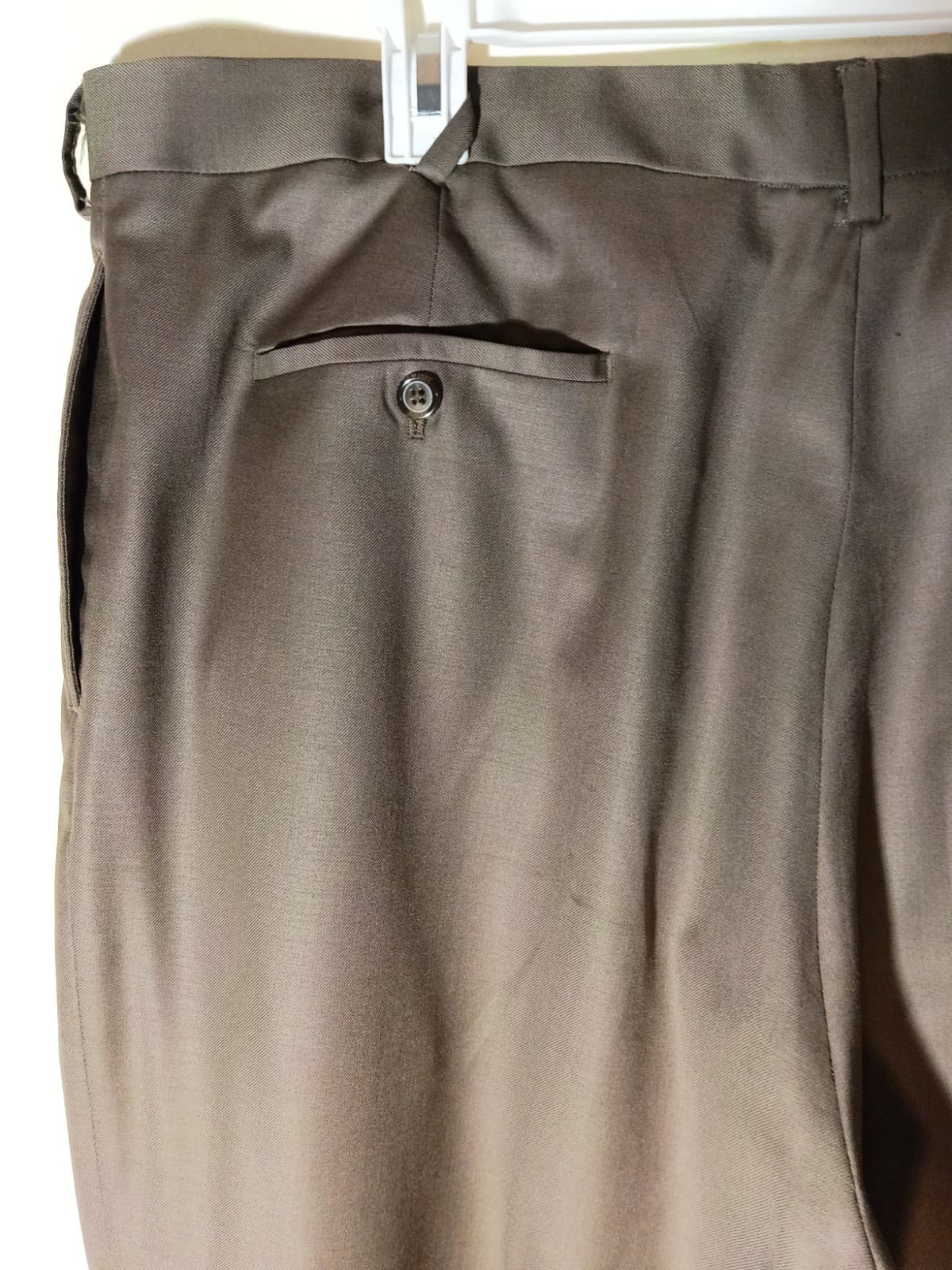 Ralph Lauren Lauren Dress Pants Mens 38 Gray Wool Cashmere Pleated Cuffed - Thumbnail 8
