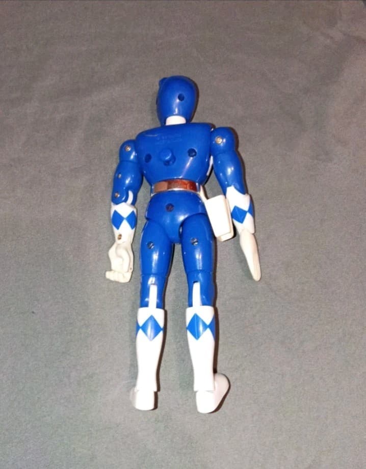 Bandai Power Rangers Blue Ranger Tiger Action Figure Blue/White Plastic - Thumbnail 2