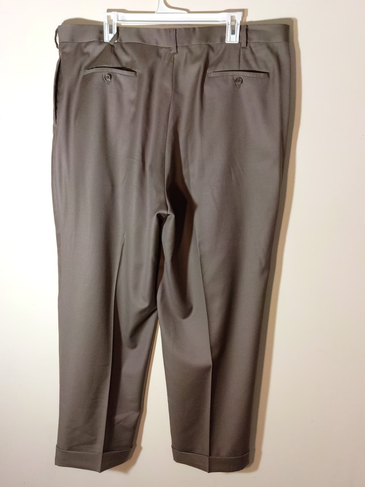 Ralph Lauren Lauren Dress Pants Mens 38 Gray Wool Cashmere Pleated Cuffed - Thumbnail 2