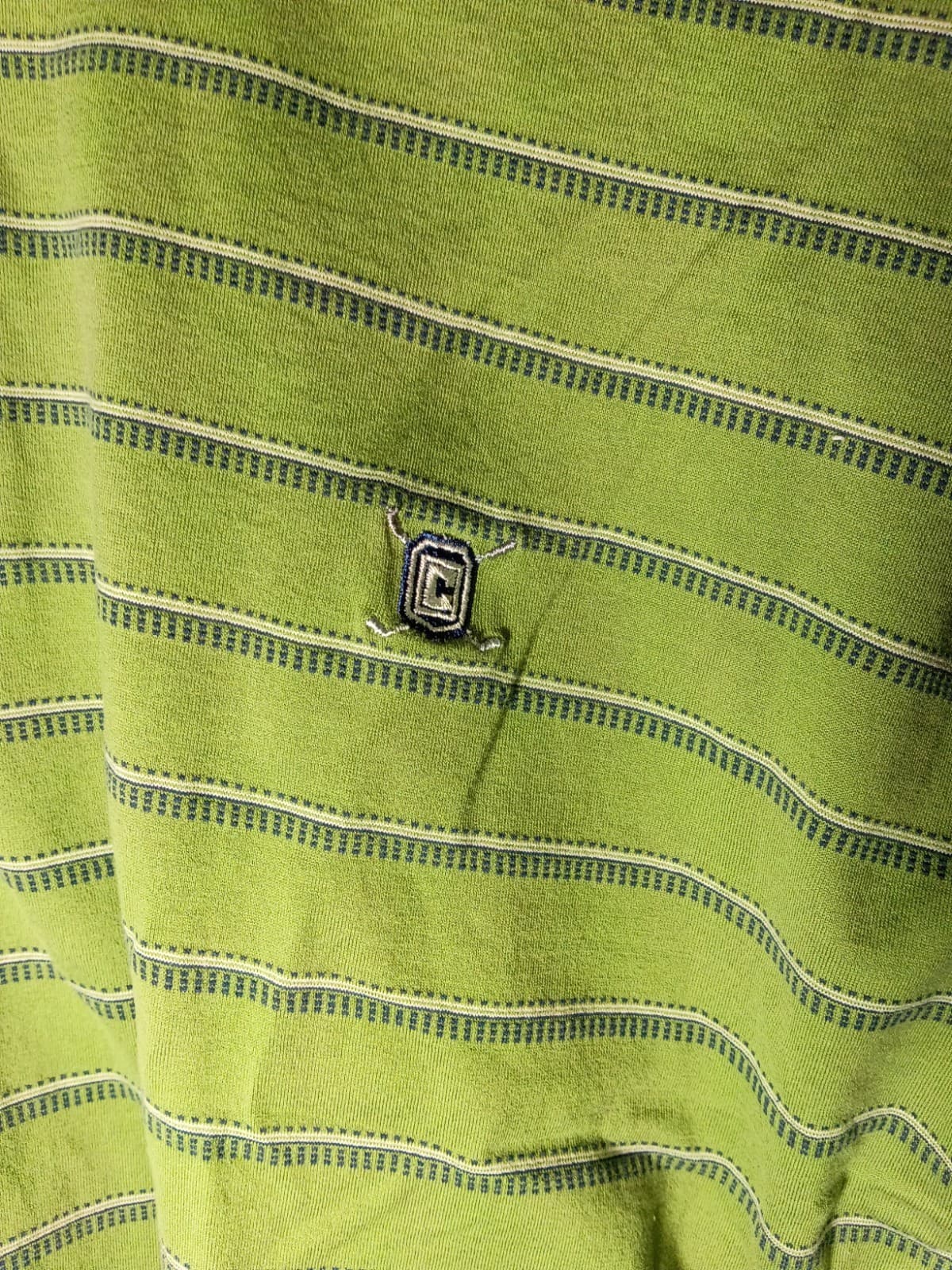 Chaps Golf Men's XL Mercerized Cotton Striped Polo Shirt Green/Blue Short Sleeve - Thumbnail 7