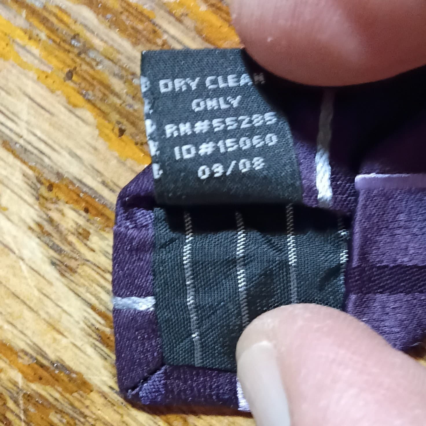 Express Design Studio Men’s Silk Tie Purple & Gray Plaid & Checks Logo Accent - Thumbnail 3