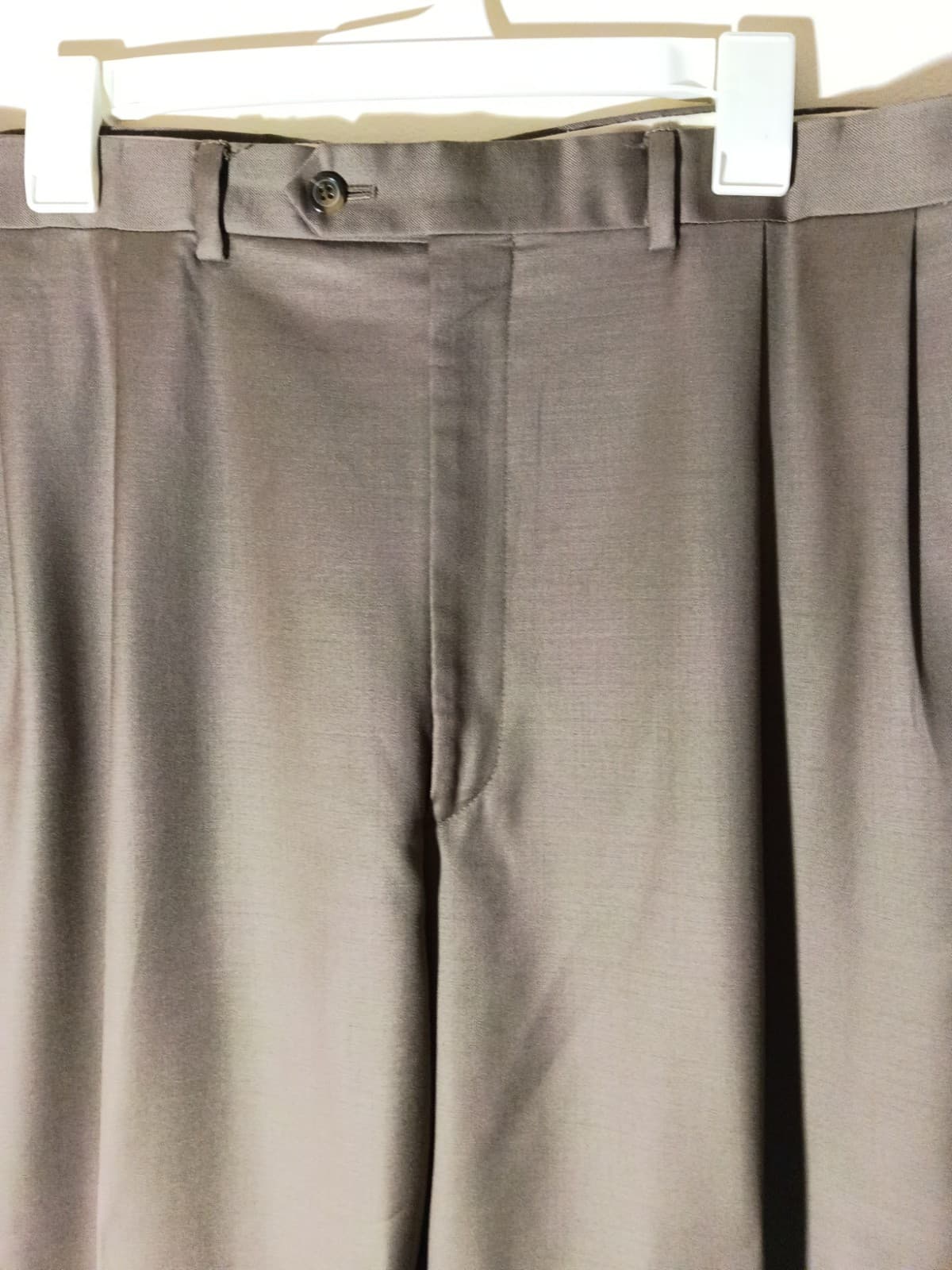 Ralph Lauren Lauren Dress Pants Mens 38 Gray Wool Cashmere Pleated Cuffed - Thumbnail 9