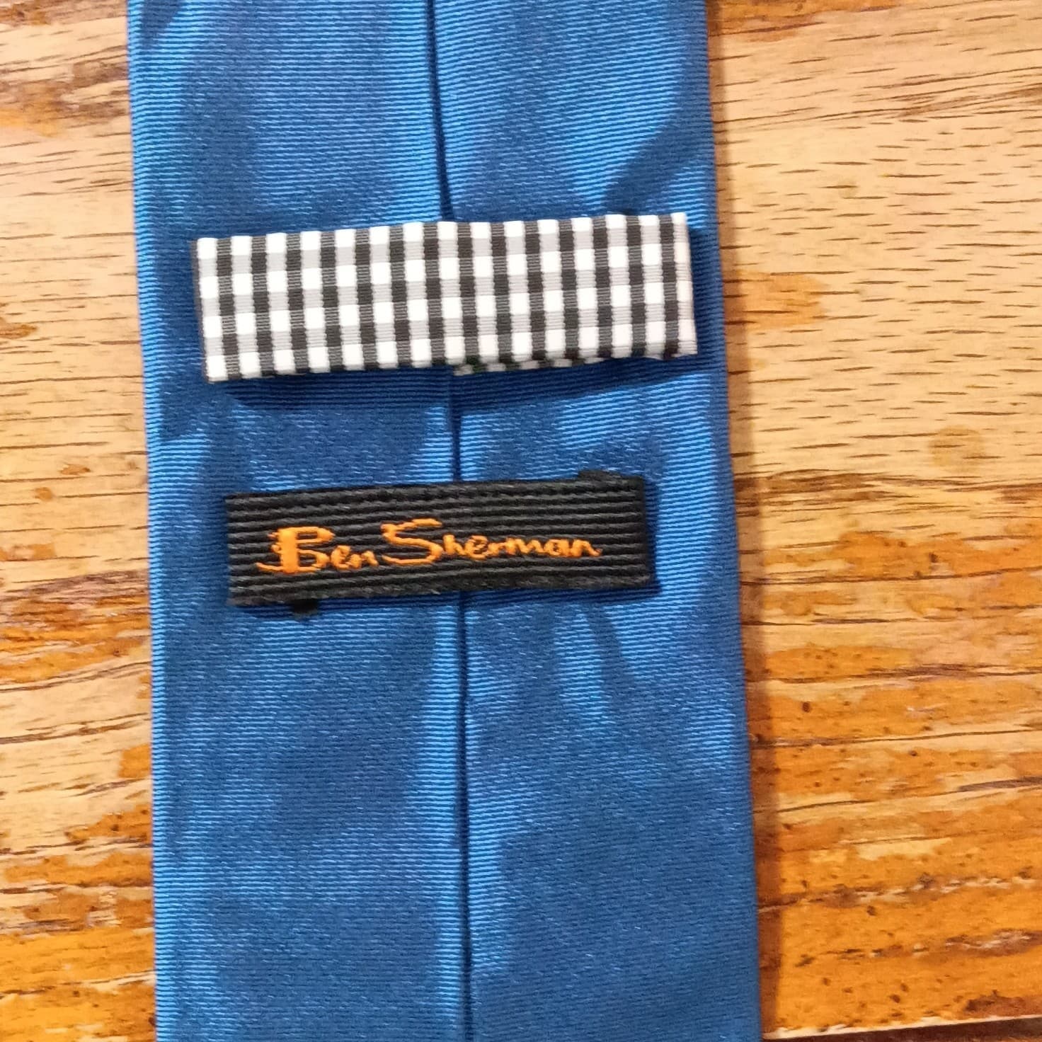 Ben Sherman Men’s Silk Satin Tie Blue Solid Classic Standard Handmade - Thumbnail 6