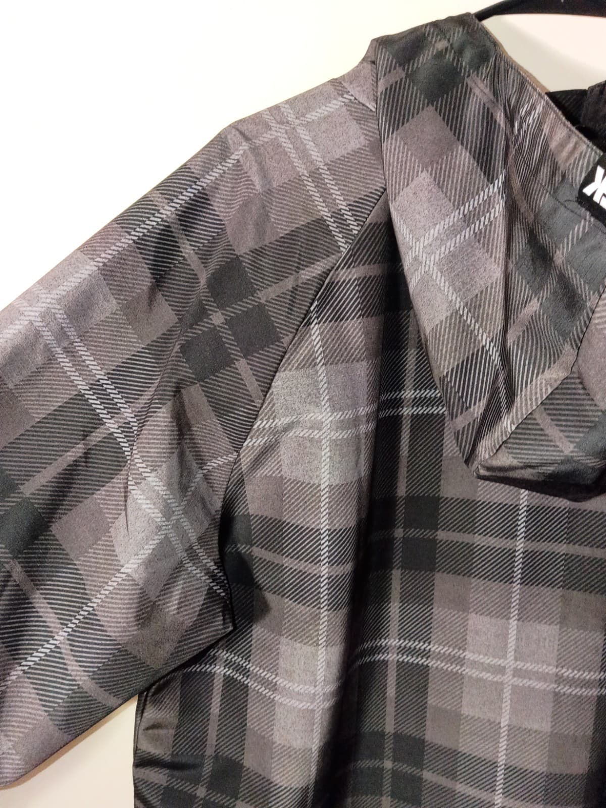 DGK 1/4 Zip Hooded Anorak Jacket Men's Size M Black Gray Plaid - Thumbnail 14