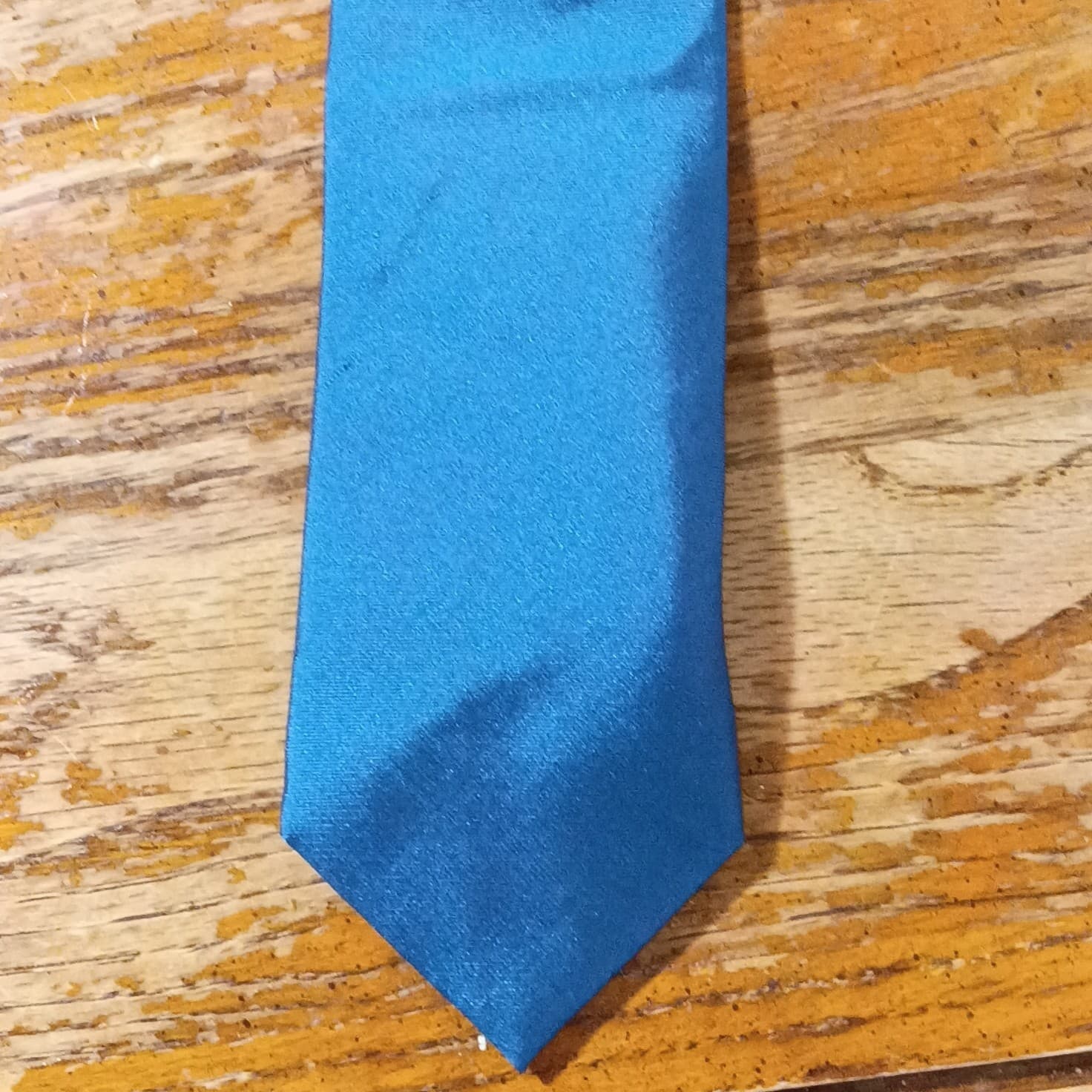 Ben Sherman Men’s Silk Satin Tie Blue Solid Classic Standard Handmade - Thumbnail 2