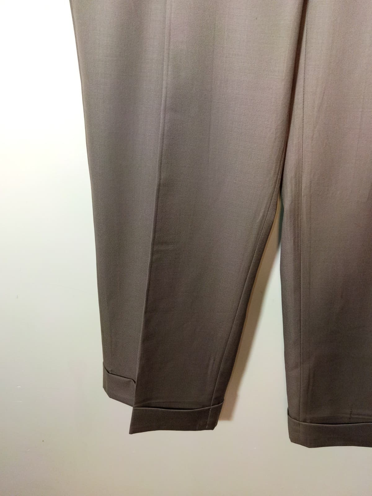 Ralph Lauren Lauren Dress Pants Mens 38 Gray Wool Cashmere Pleated Cuffed - Thumbnail 12