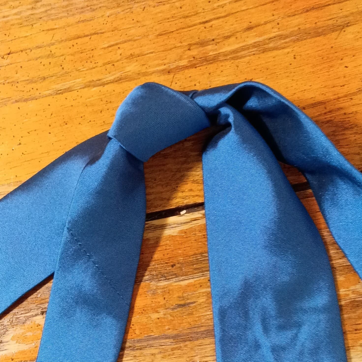 Ben Sherman Men’s Silk Satin Tie Blue Solid Classic Standard Handmade - Thumbnail 4