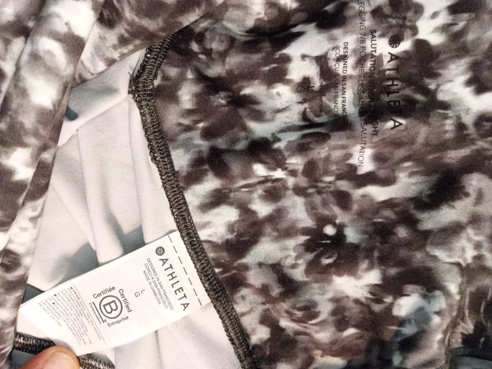 Athleta Salutation Stash 7/8 High Rise Floral Ankle Leggings Pockets Size 6 - Thumbnail 9