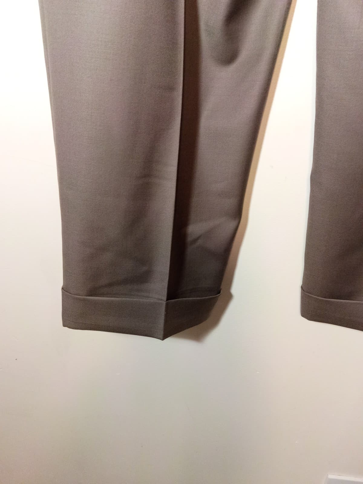 Ralph Lauren Lauren Dress Pants Mens 38 Gray Wool Cashmere Pleated Cuffed - Thumbnail 6