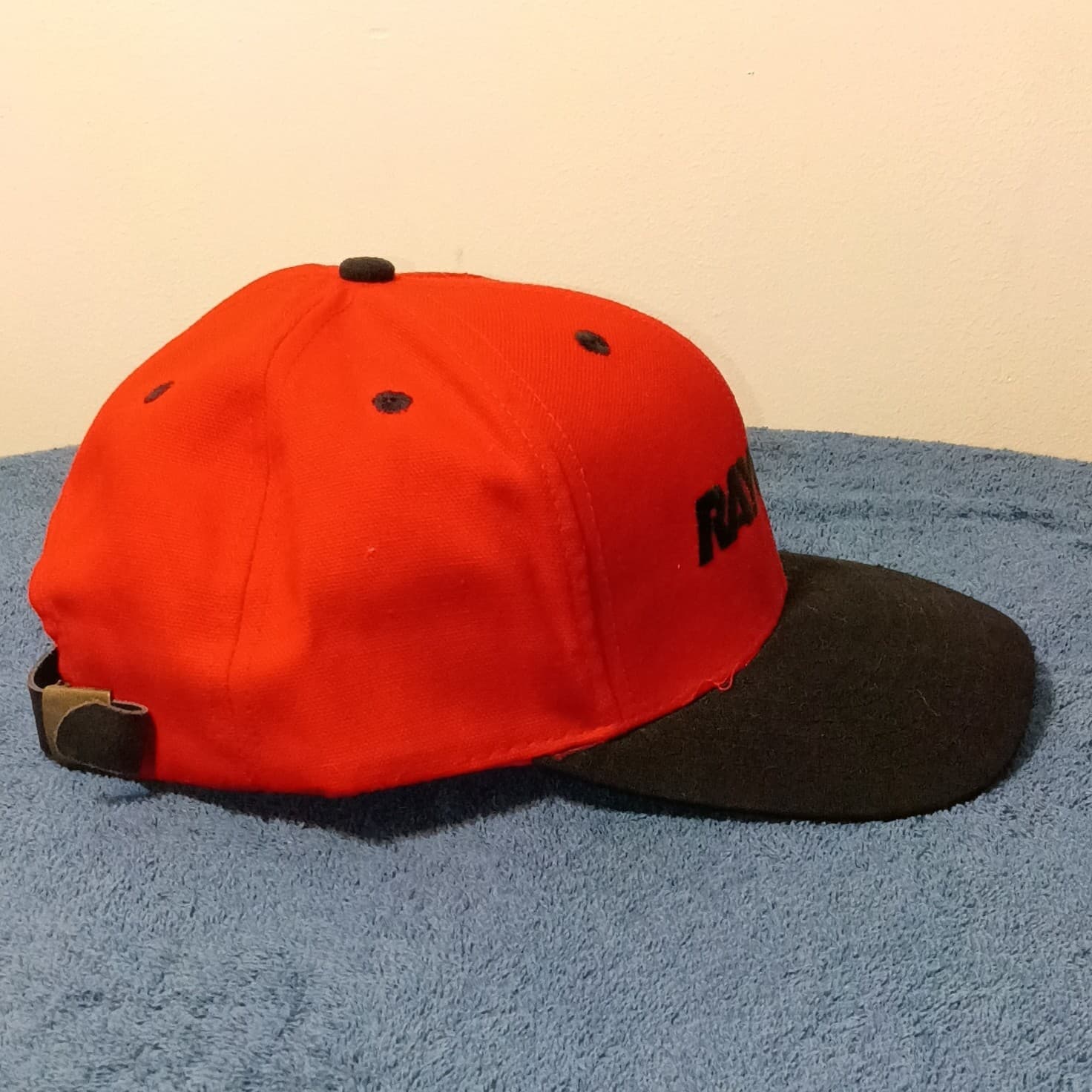 Rayovac Logo Baseball Cap Hat Mens One Size Adjustable Red Black Solid - Thumbnail 2