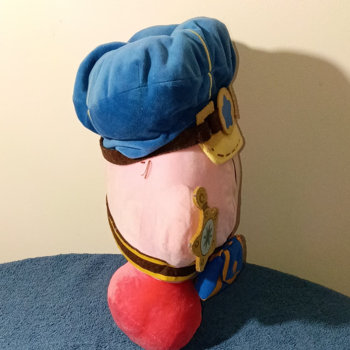 Kirby Plush Stuffed Animal Character Toy - Pink with Blue Hat Costume - Thumbnail 3