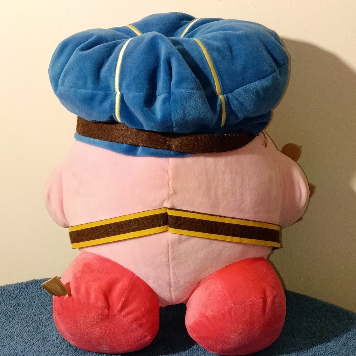 Kirby Plush Stuffed Animal Character Toy - Pink with Blue Hat Costume - Thumbnail 2